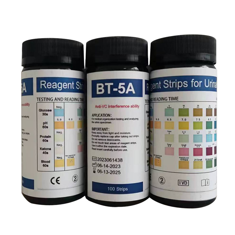 5 parameter urinalysis reagent test strips Ketone Glucose Protein pH Urinalysis Reagent Strips